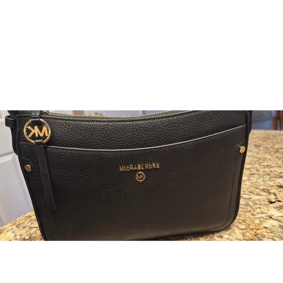 Michael Kors Black Leather Bag with Gold Zipper - Picture 1 of 3